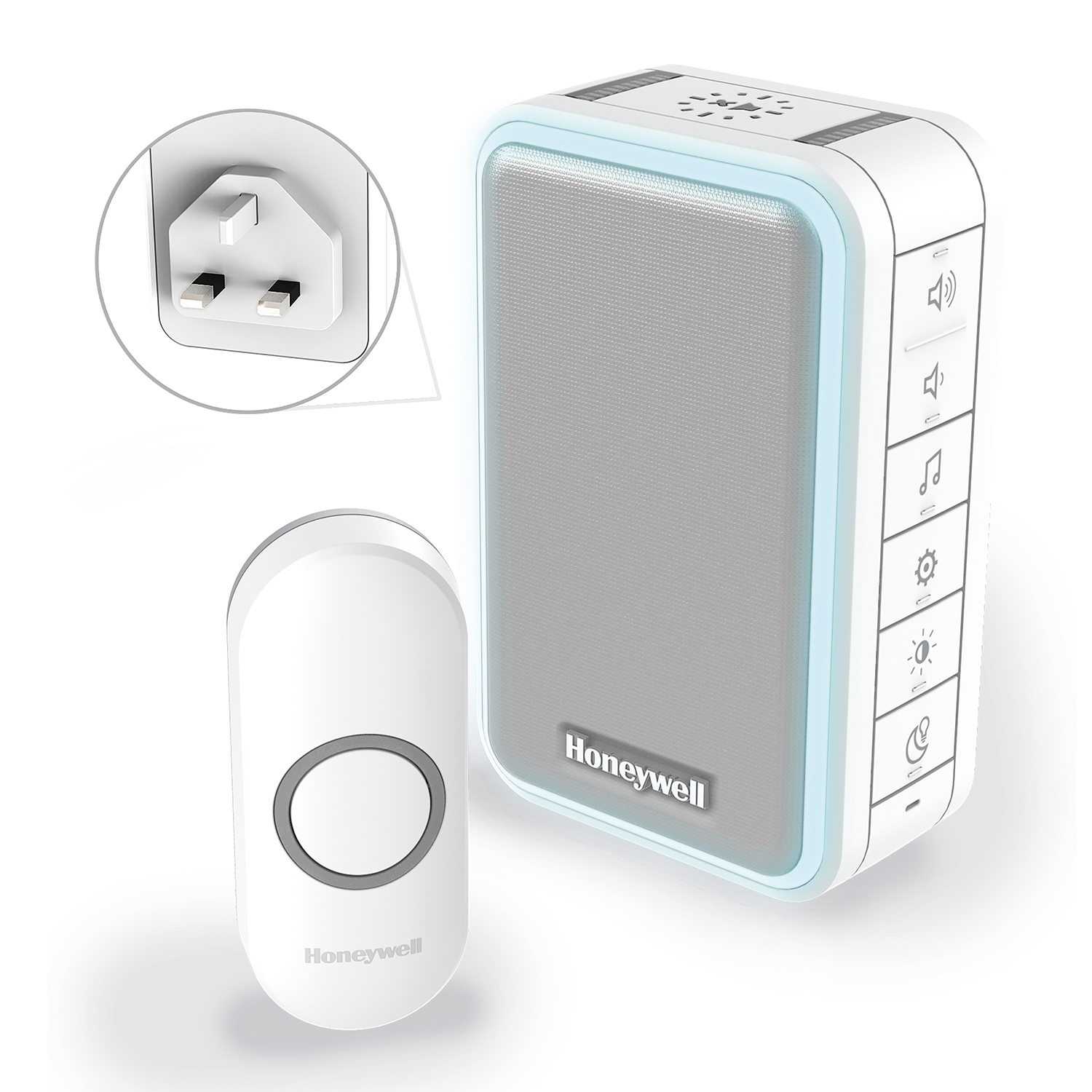 Honeywell Series 3 Plug-In Wireless Doorbell with Light & Push Button