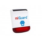 miGuard Wirefree Solar Powered Siren Red Lens (MGSPS260R)